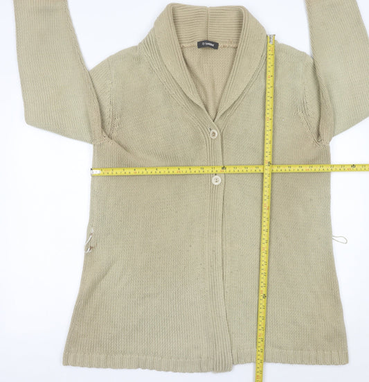 Hawkshead Womens Beige Long Sleeve Cotton Acrylic Cardigan Size 18