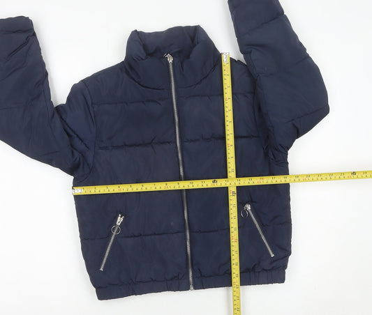915 Generation Girls Blue Puffer Jacket Age 12-13 Years Quilted Winter Coat