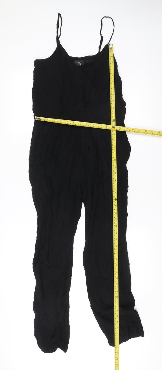 AX Paris Women’s Black Viscose Jumpsuit Size 14 Strappy Summer