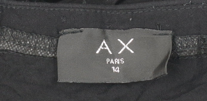 AX Paris Women’s Black Viscose Jumpsuit Size 14 Strappy Summer