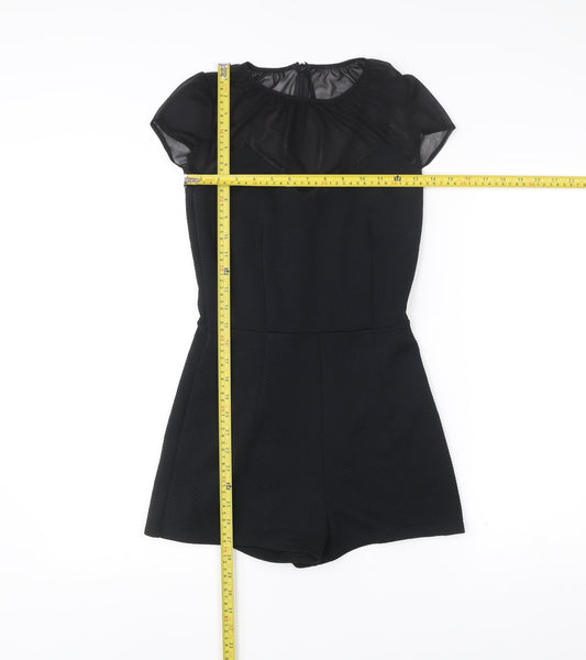 Miss Selfridge Women’s Black Playsuit Size 8 Short Sleeve Party Outfit