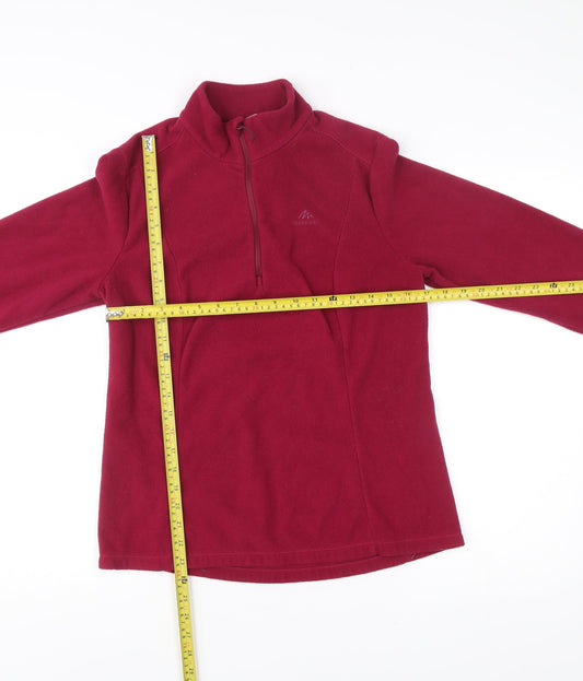Decathlon Women’s Red Fleece Sweatshirt L 1/2 Zip Polyester Hiking