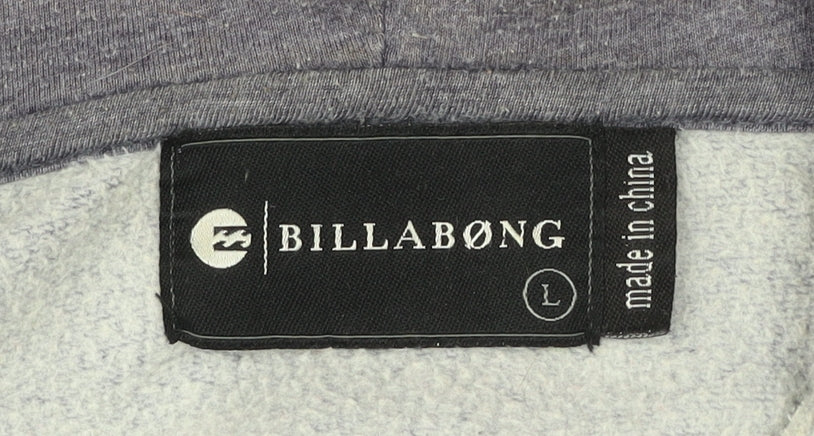 Mens UK Size L Billabong Blue Full Zip Hoodie