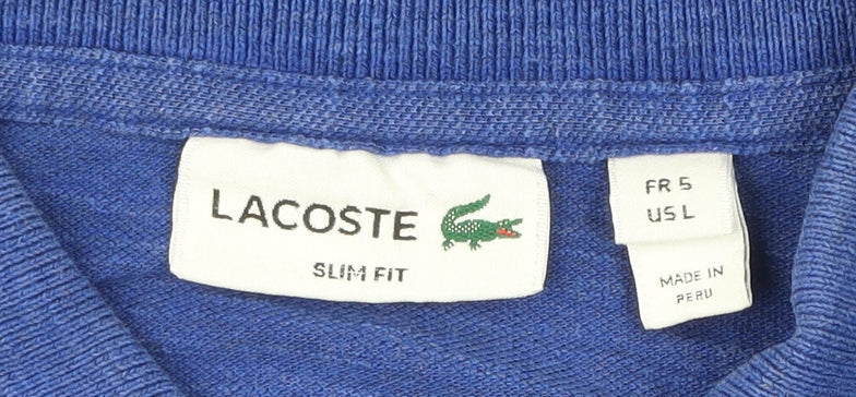 Lacoste Men’s Blue Slim Fit Polo Shirt Size L Short Sleeve