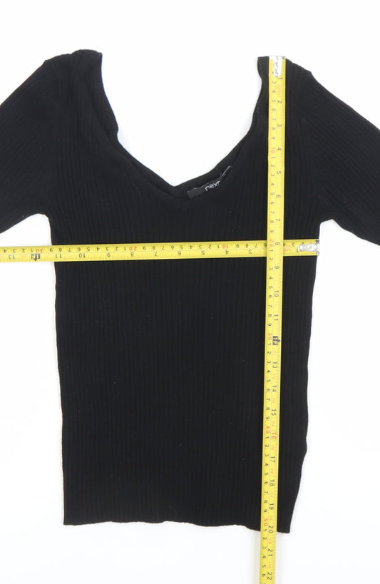 Womens UK Size 8 NEXT Black Basic Blouse