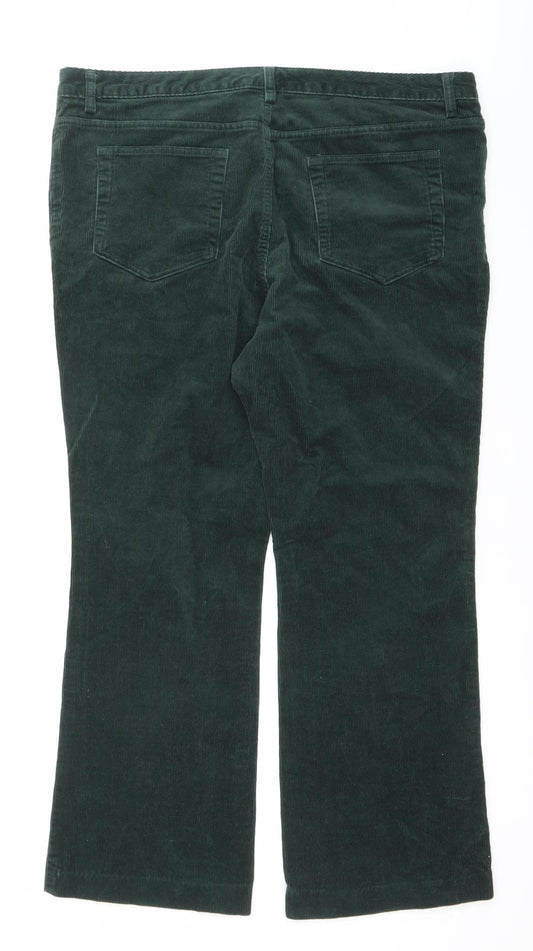 Additional front view of Lands' End women’s green corduroy trousers size 20w straight leg