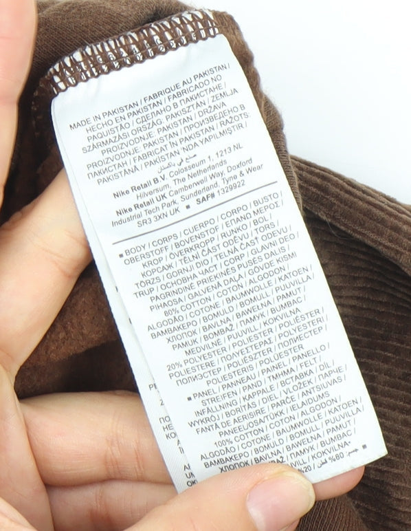 Nike Women’s Brown Pullover Sweatshirt M Corduroy Logo Retro