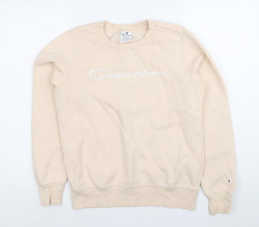 Womens UK Size M Champion Beige Pullover Sweatshirt