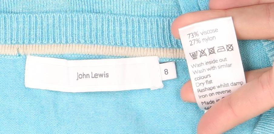 Womens UK Size 8 John Lewis Blue Cardigan Jumper