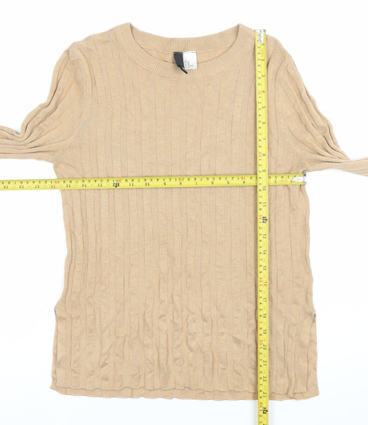 Womens UK Size 12 H&M Beige Basic Blouse
