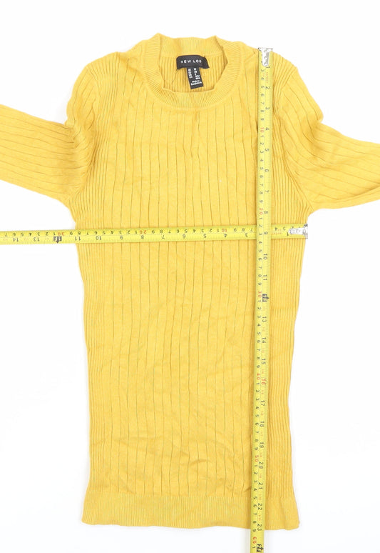 Womens UK Size 10 New Look Yellow Pullover Jumper
