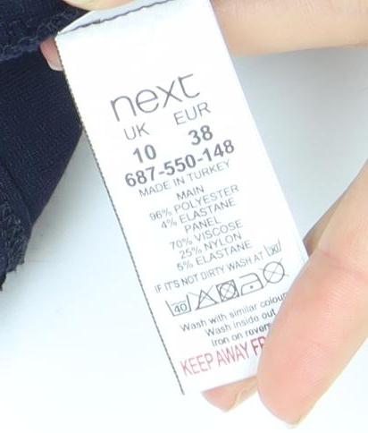 Next Women's Blue Sheath Dress UK 10 Sleeveless Knee Length Workwear