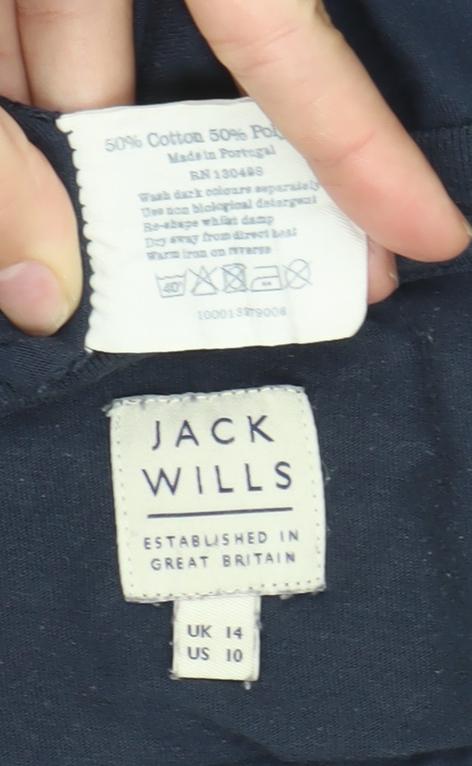 Jack Wills Womens Blue Size 14 Short Sleeve Crew Neck T-Shirt