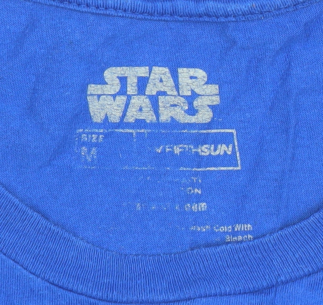 Star Wars Mandalorian Blue Graphic Men's M T-Shirt