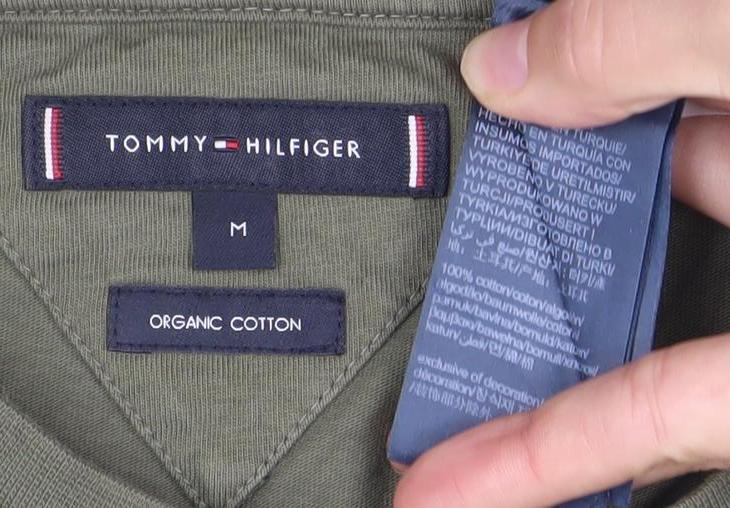 Tommy Hilfiger Men's Green Cotton Logo T-Shirt Size M