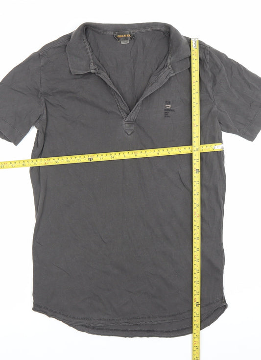 Diesel Men’s Black Polo Shirt M Regular Fit Short Sleeve Cotton