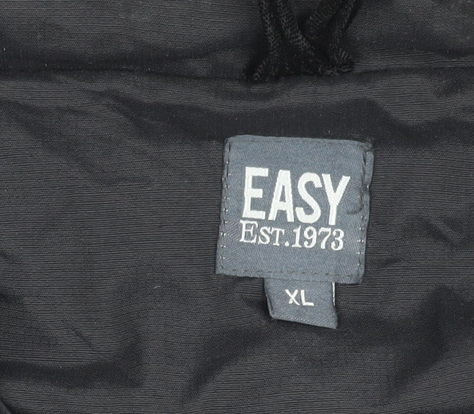 Mens UK Size XL Easy Black Windbreaker Coat