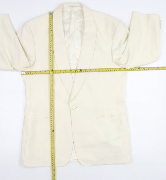 Marks & Spencer Women Ivory Shawl Lapel Tuxedo Jacket Size M 40in Chest