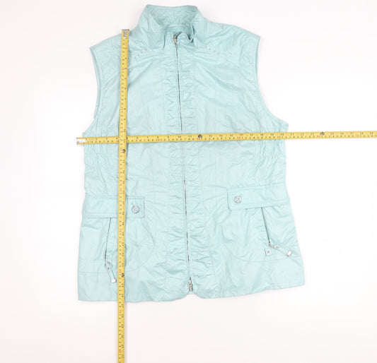 Gerry Weber Women’s Blue Sleeveless Waistcoat Size 14 Lightweight Puffer