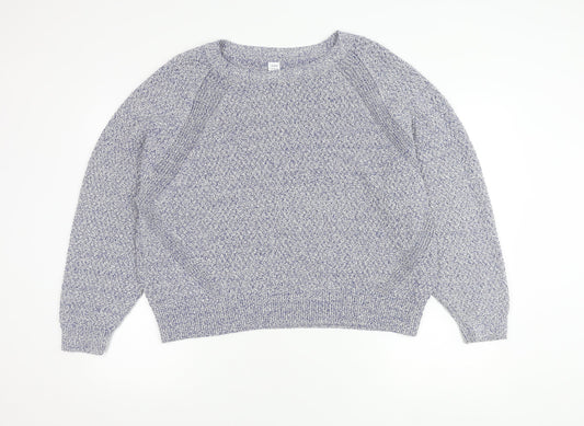 John Lewis Women’s Blue Knit Crew Neck Pullover Jumper XL