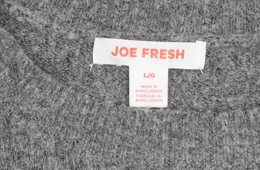 Joe Fresh Women’s Grey Pullover Jumper Size L Crew Neck Knitwear