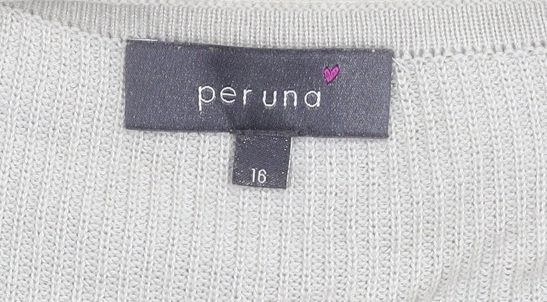 Womens UK Size 16 Marks and Spencer Beige Cardigan Jumper