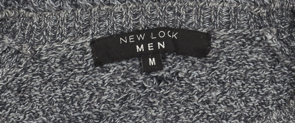 New Look Men Grey Cotton Crew Neck Pullover Jumper Size M