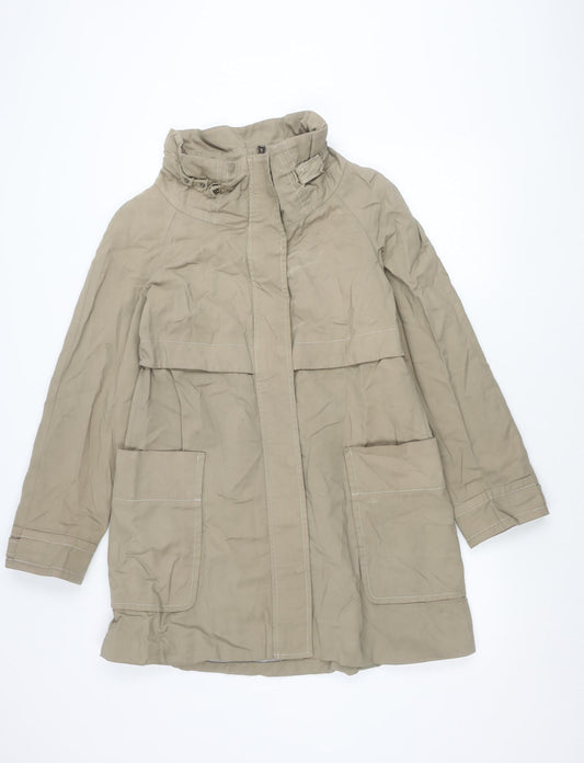 Womens UK Size 12 Zara Basic Beige Parka Coat