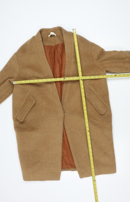 Womens UK Size 10 H&M Brown Overcoat