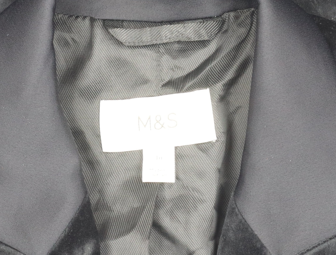Marks and Spencer Womens Black Velvet Blazer Jacket M