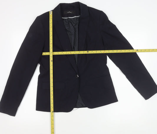 Next Womens Blue Size 10 Regular Fit Blazer Jacket Workwear