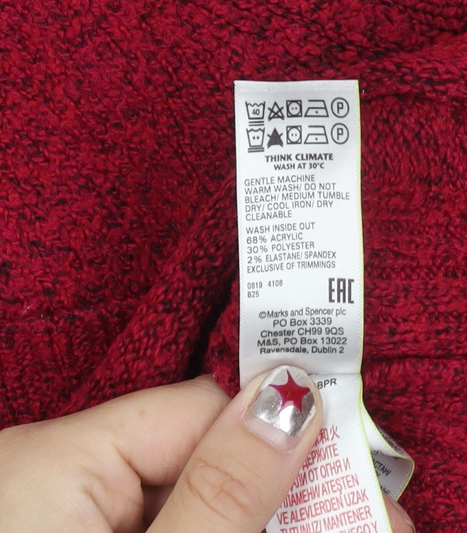 Womens UK Size XS Marks and Spencer Red Pullover Jumper