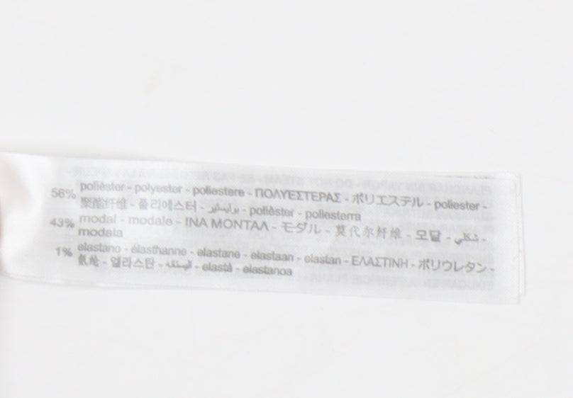 Bershka Women Ivory XS Cropped Button-Up Collared Shirt