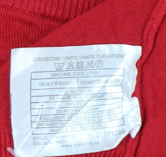 Womens UK Size 2XL Klass Red Pullover Jumper