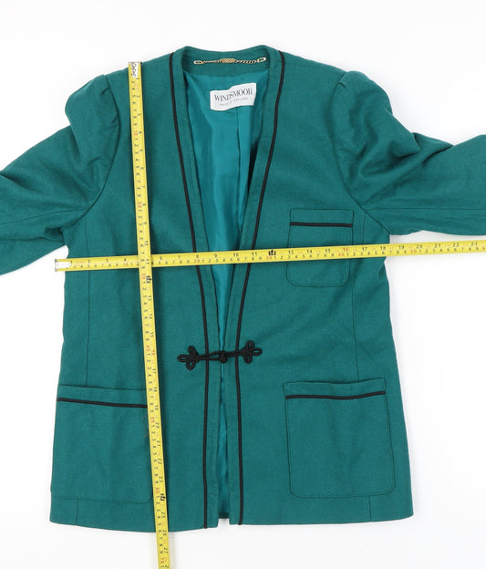 Windsmoor Womens Green Wool Blend Blazer Jacket Size 10