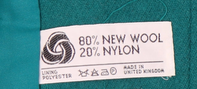 Windsmoor Womens Green Wool Blend Blazer Jacket Size 10