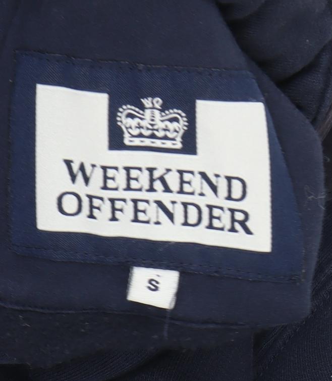 Weekend Offender Men’s Blue Henley Sweatshirt Size S High Neck