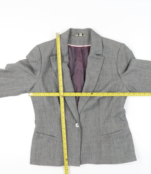 Klass Women’s Grey Polka Dot Size 14 Tailored Blazer Jacket