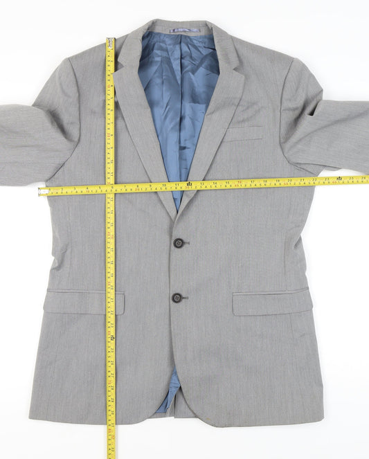 Mens UK Size 42 River Island Regular Grey Suit Jacket