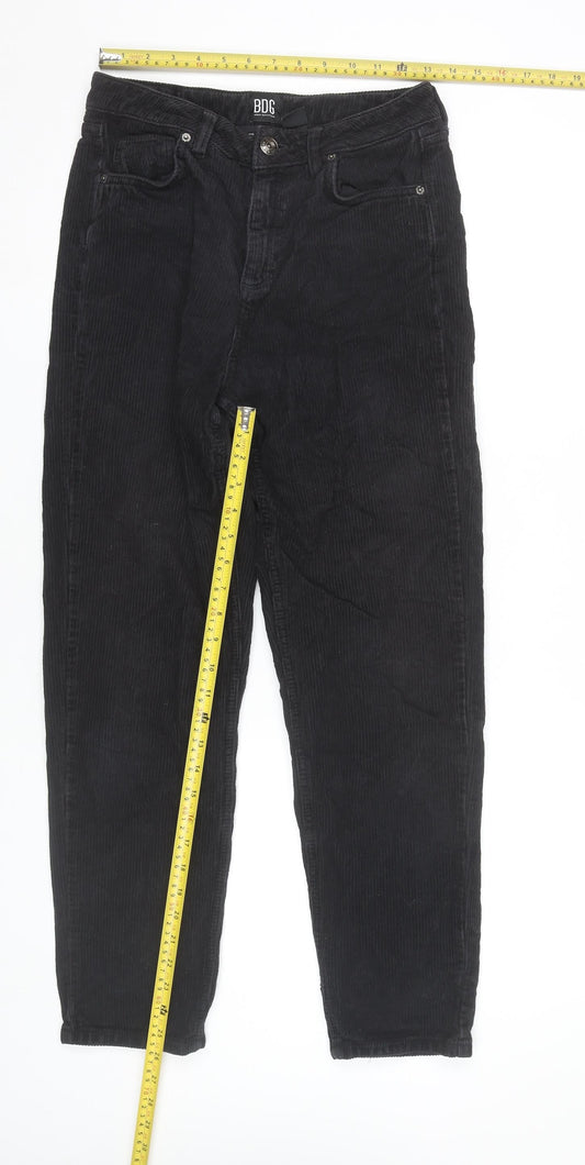 Back view of BDG Urban Outfitters Women’s Black Corduroy Mom Trousers W21 L32