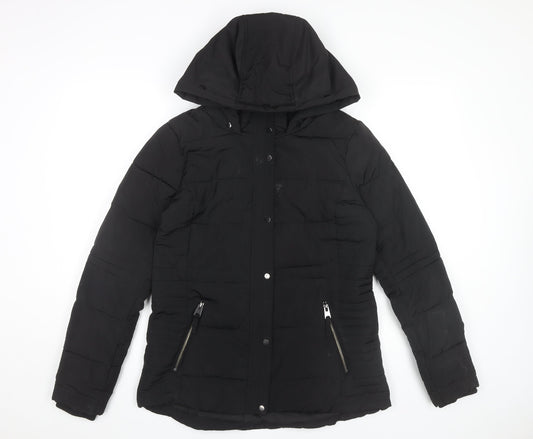 Womens UK Size S Wallis Black Puffer Jacket