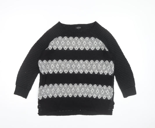 Womens UK Size 8 Topshop Black Pullover Jumper