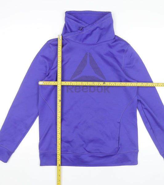 Reebok Women’s Purple Polyester Pullover Sweatshirt M Logo Sportswear