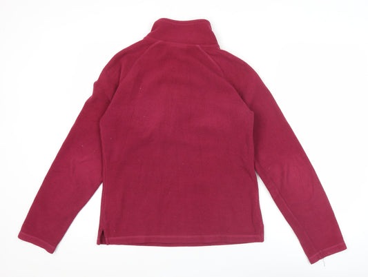 Animal Womens Pink Fleece Sweatshirt M 1/4 Zip Pullover Jumper