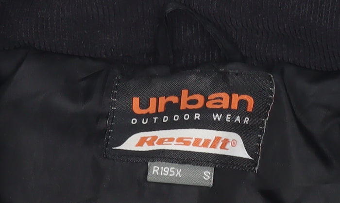 Mens UK Size S Result Black Quilted Coat