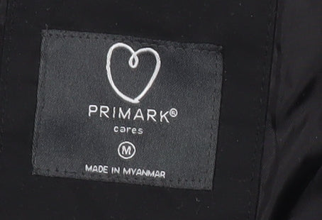 Primark Men’s Black Softshell Hooded Mid-Length Jacket Size M