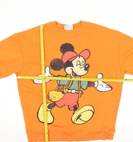 Womens UK Size XS Disney Orange Pullover Sweatshirt