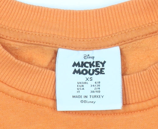 Womens UK Size XS Disney Orange Pullover Sweatshirt
