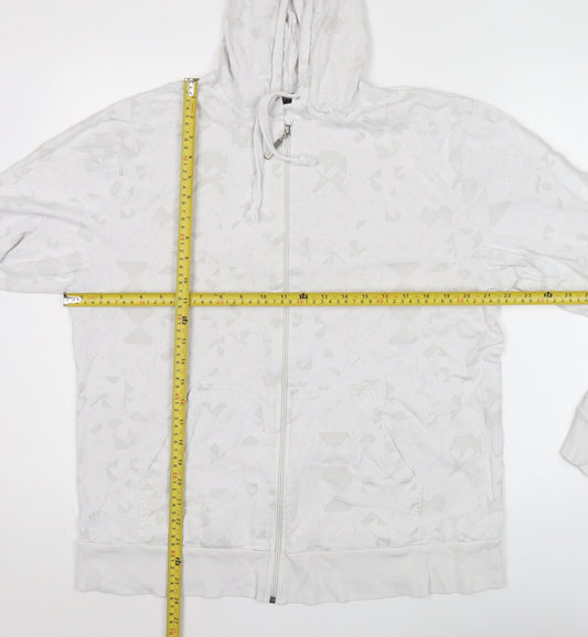 Mens UK Size XL Cedarwood State White Full Zip Hoodie
