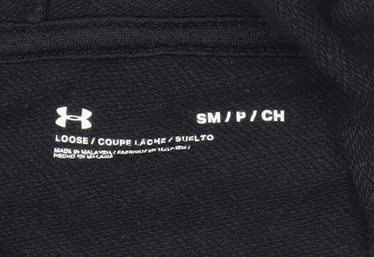 Under Armour Mens Black Pullover Hoodie Small Logo Sportswear